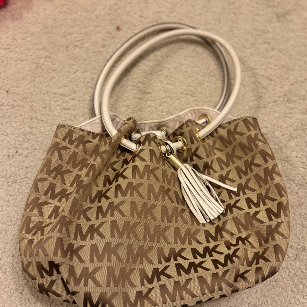 Michael Kors Brown and White Women's Bag